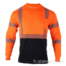 Classe-2 chemise de sécurité à manches longues de Black Bottom Hivis Class 2